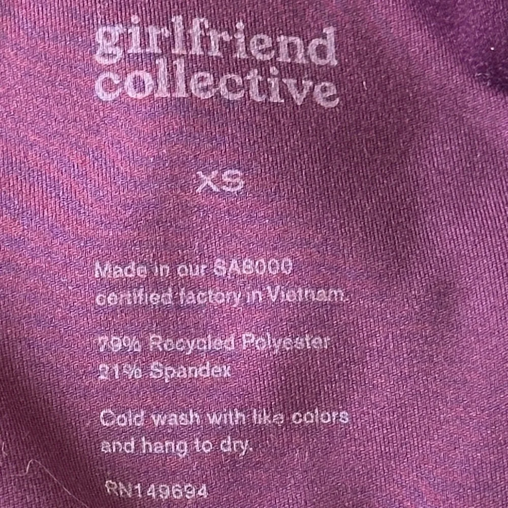 Girlfriend Collective Topanga Halter Crossback Bra in Plum Purple Women’s XS